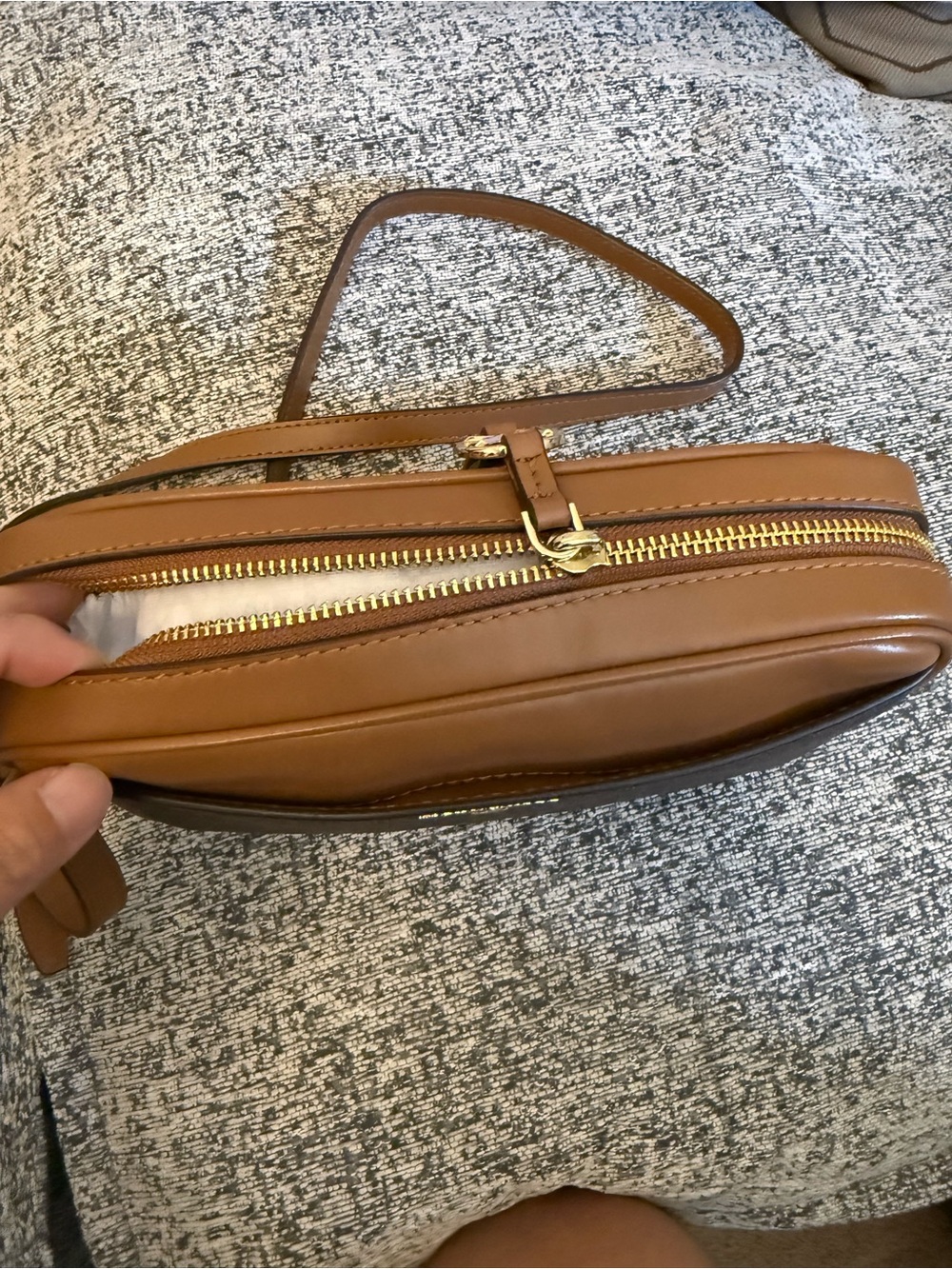 Michael Kors Brown and Tan MK Logo Crossbody Bag - Picture 3 of 7